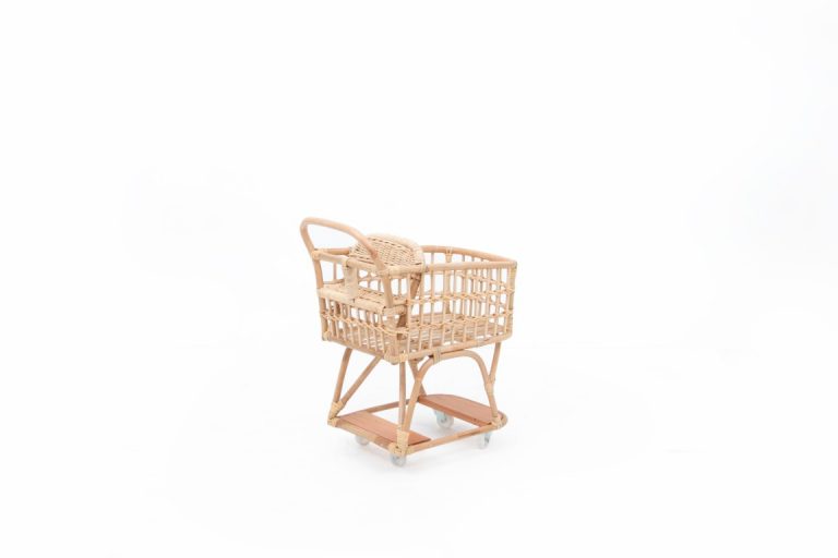 Vanessa Doll Rattan Shopping Cart - Indonesia Kids Baby Furniture Wholesale